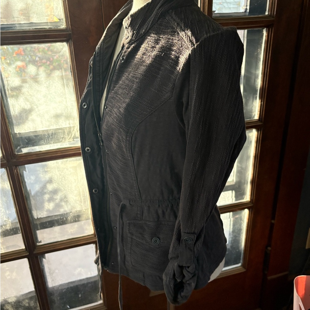 Anthropologie Saturday Sunday Dark Gray Cotton Textured Jacket - Picture 3 of 13
